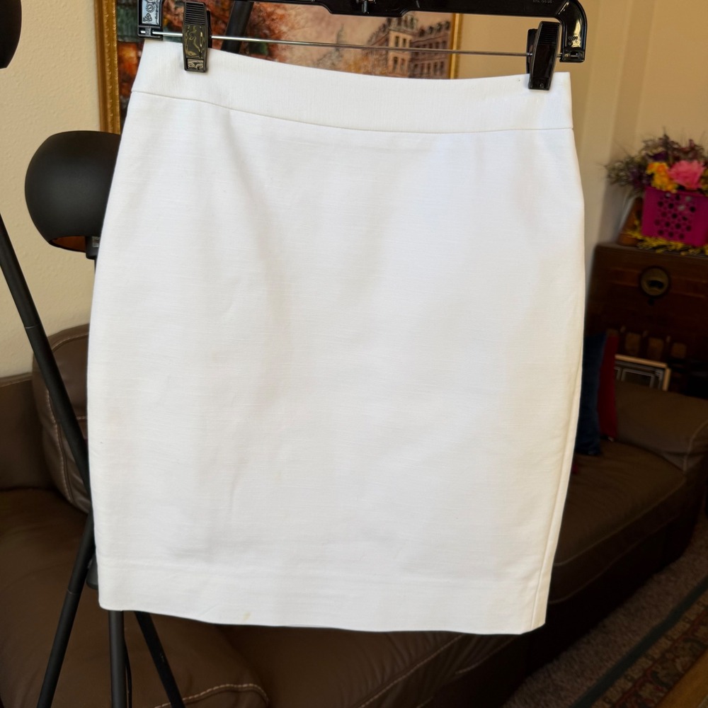 Kate Spade New York White Skirt the Rules Cotton Pencil Skirt Size 2